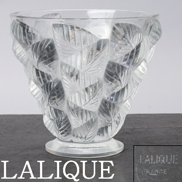 千d641】ラリック フラワーベース Moissac LALIQUE 1927年 モアサック