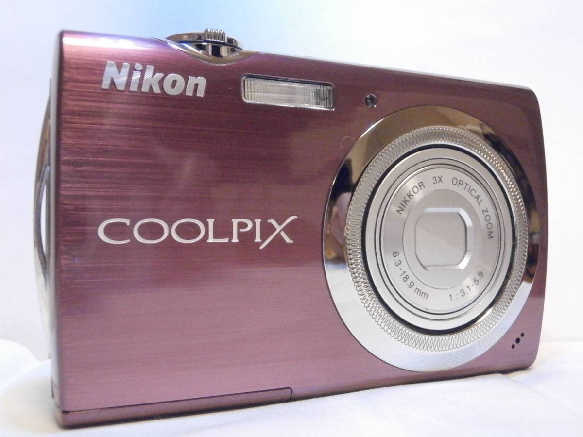 美品 デジカメ Nikon COOLPIX S230 ローズレッド (10.0メガ) 5256 BT 