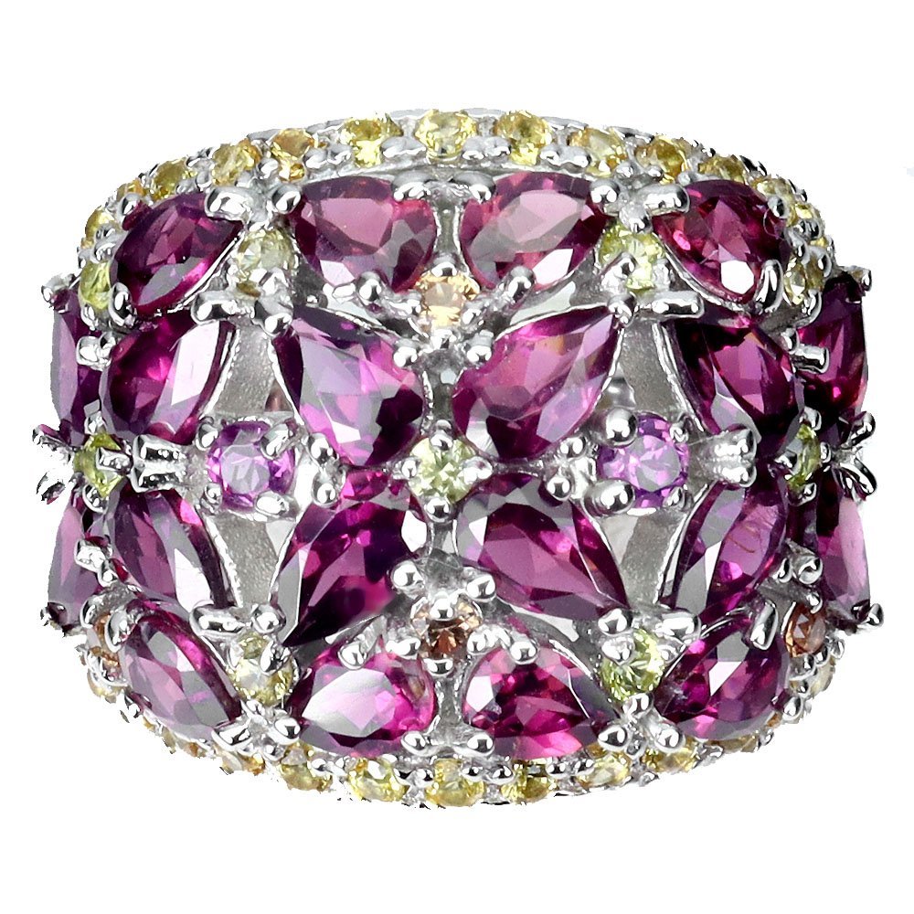 1円新品】イケゾエガレ｜6.50ct 天然ガーネット&サファイア K14WG仕上 