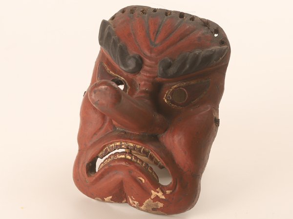 【流】時代 木彫 天狗面 DG229