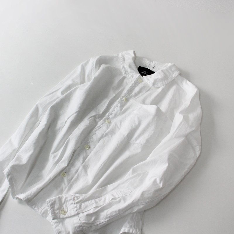 トリココムデギャルソン tricot COMME des GARCONS AS2000 コットン 丸襟ロングスリーブシャツ M/ホワイト【2400013482073】