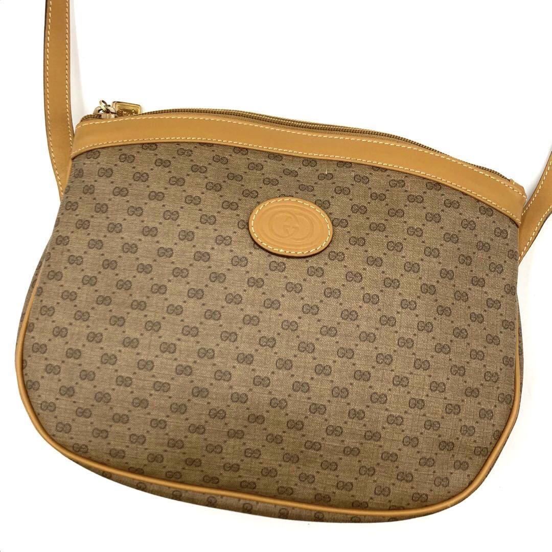 1円【美品】GUCCI グッチ ショルダーバッグ マイクロGG 肩掛け 斜め