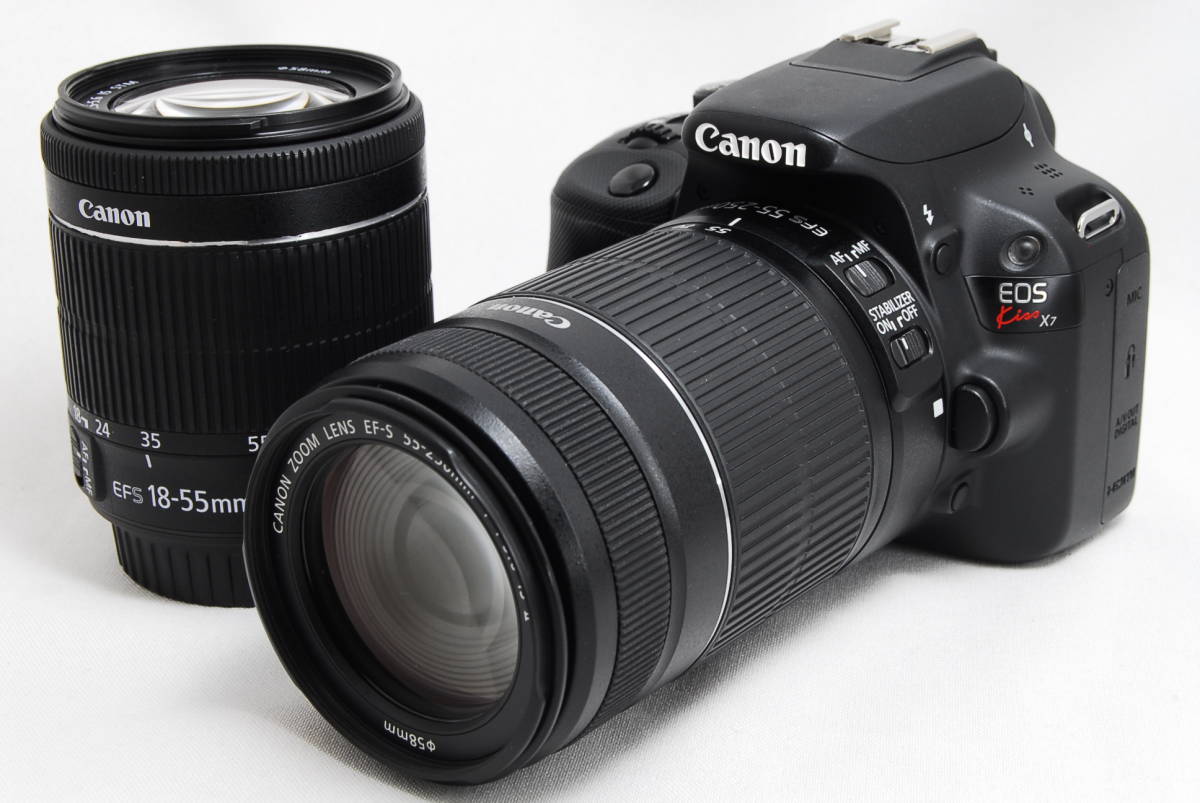 Canon EOS Kiss X7 レンズ3本セット 動作確認済 EOS Kiss X7 Lens 美品☆ エコスタ ☆美品☆ Canon キヤノン EOS Kiss