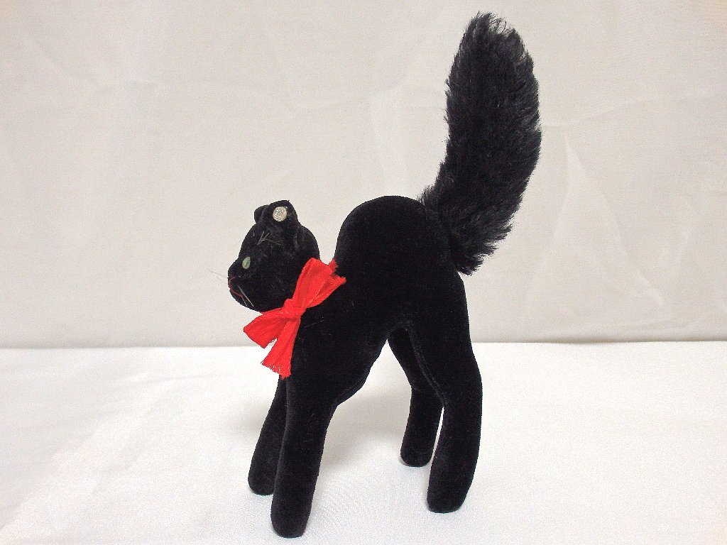 ドイツ ヴィンテージ steiffシュタイフ/ ビンテージ・黒猫トムキャット