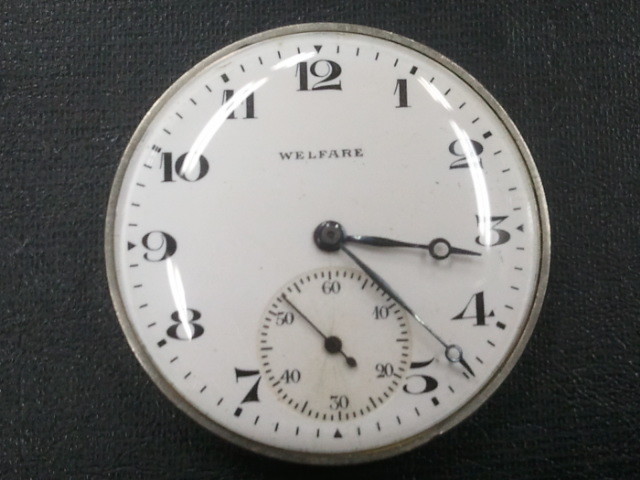 ☆☆【WALTHAM 手巻き時計】ウォルサム ROYAL 懐中時計 17石 スモセコ/ムーブメント 風防 WELFARE文字盤/可動品 部品取り パーツ☆