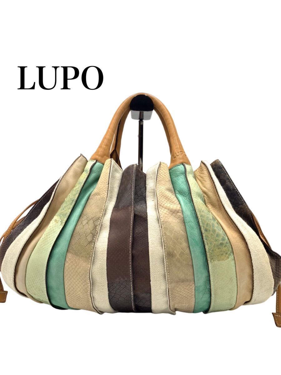 ◇超美品◇極上◇LUPO◇PYTHON◇パイソン◇ブランド◇ハンドバッグ 