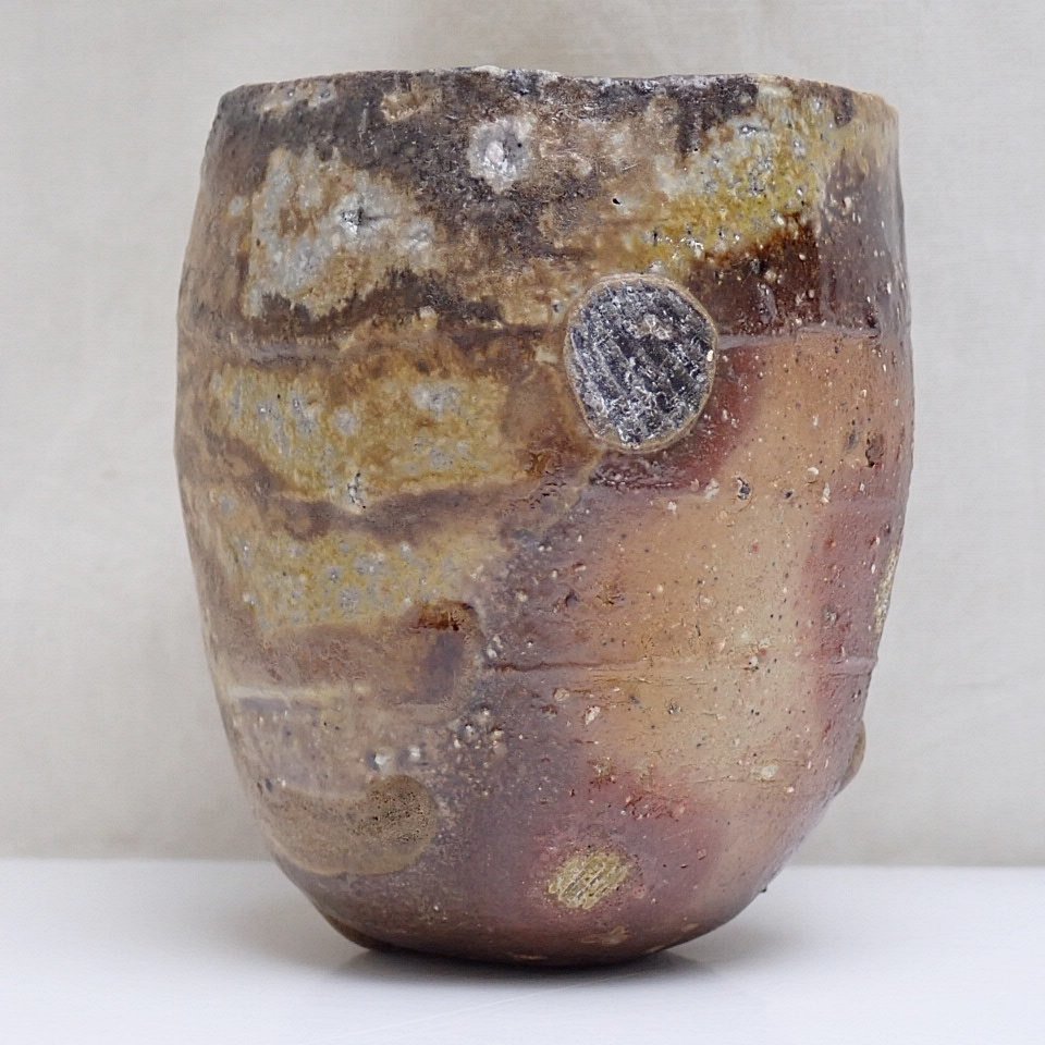 ☆1円 美品 伊勢崎晃一郎 備前 ぐい呑 共箱・共布付き/陶器/酒器/