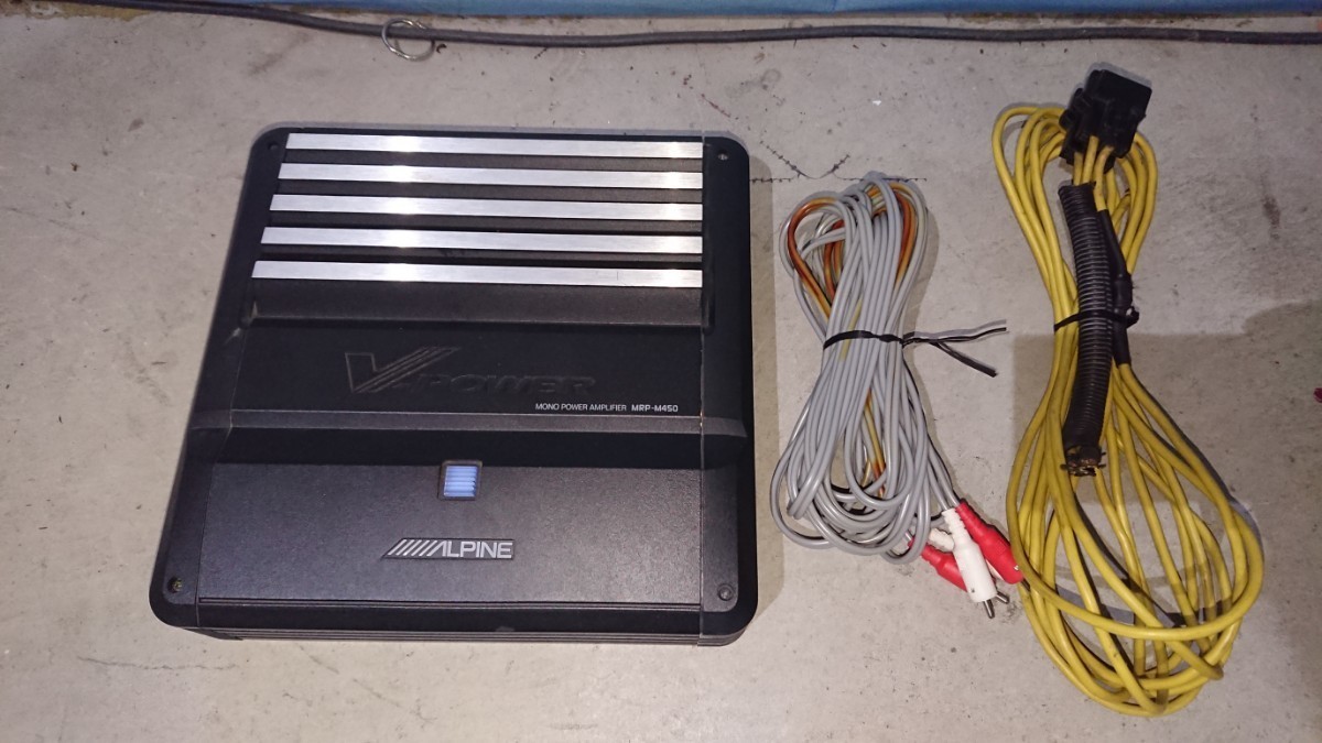 アルパイン MRP-M450 MAX800W モノラル パワーアンプ 電源ハーネス RCA