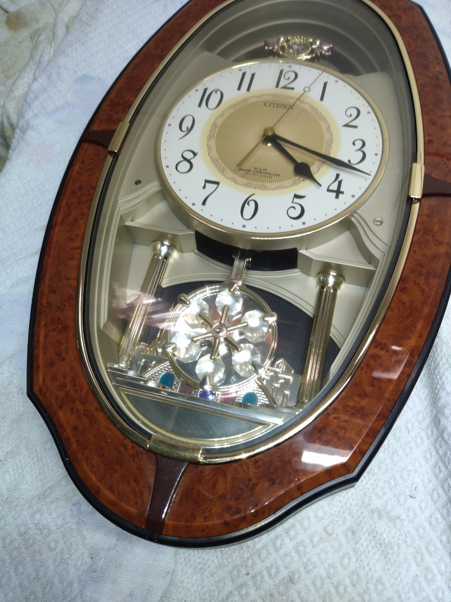 CITIZEN シチズン 4MN413-0 電波時計 掛時計 からくり時計 動作確認済