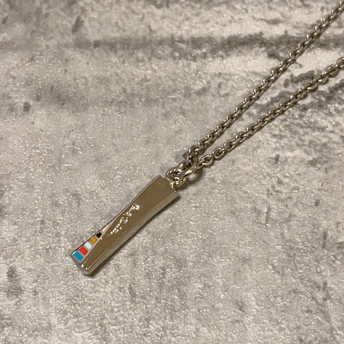 箱 Paul Smithマルチカラー ストライプ ツイスト ネックレス シルバー ポールスミス