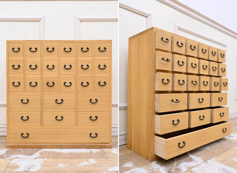 NH06 総桐 無垢 桐箪笥 薬箪笥 小引出 小物入れ チェスト 整理タンス