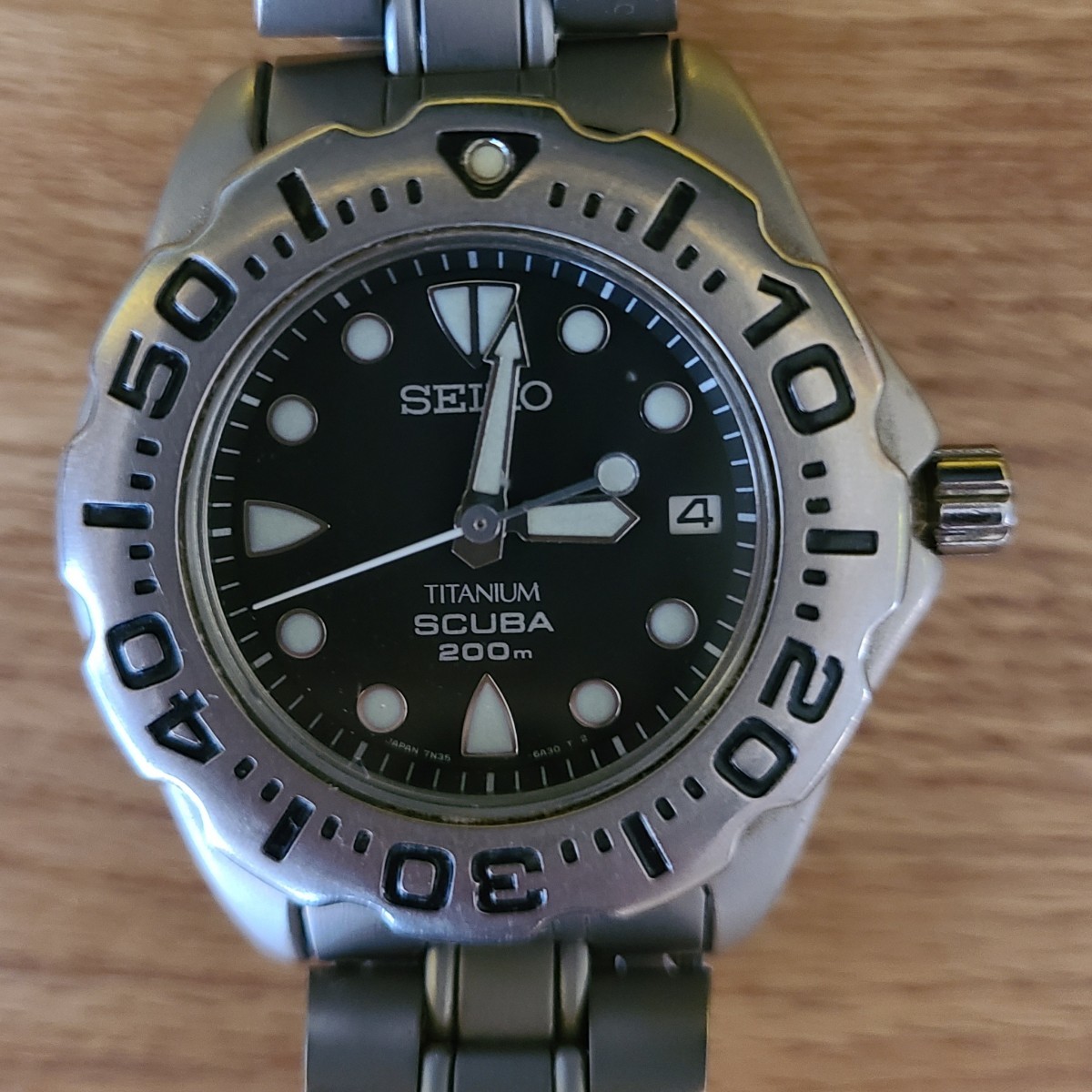1☆ セイコー SEIKO スキューバ SCUBA 200M ダイバー 腕時計 7N35-6A20 