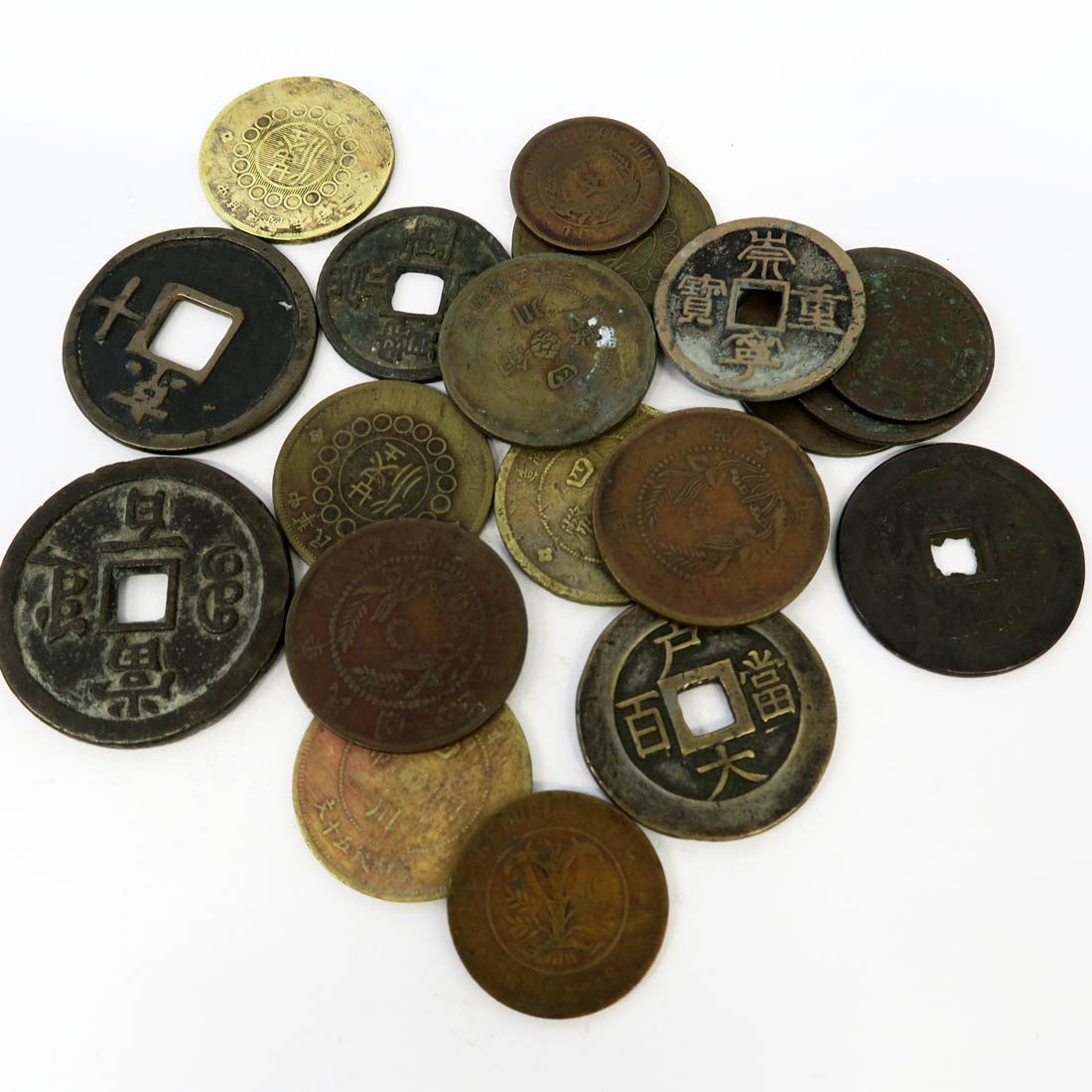 1円～ おたからや◇M0397 世界の古い貨幣 計19枚 中国、中華