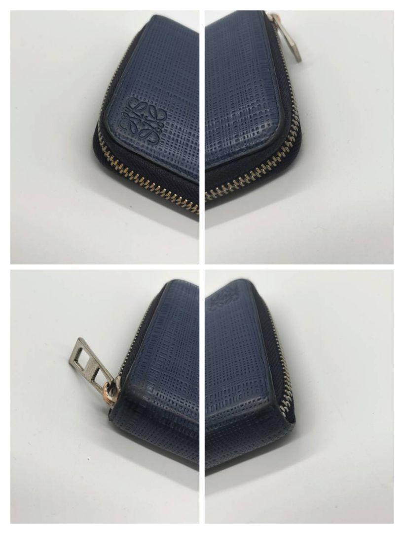 レディース 【美品】 LOEWE ロエベ 長財布 アナグラム ネイビー レザー