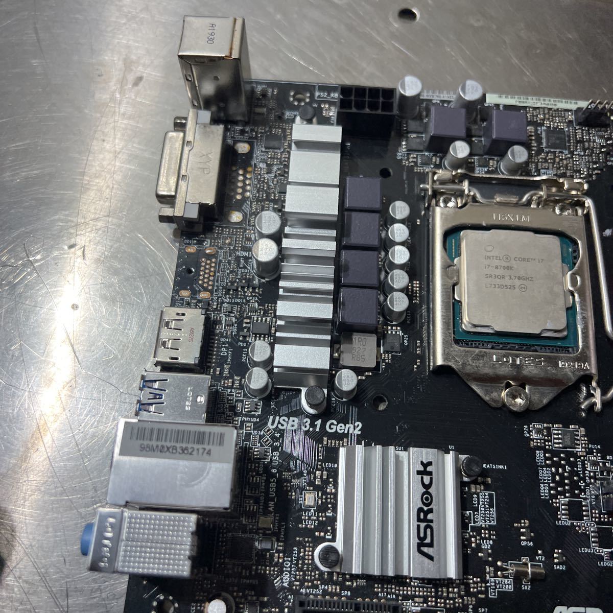 AA08. マザーボード: ASRock B360M. CPU: i7-8700K. メモリ: 8GB 1Rx8 