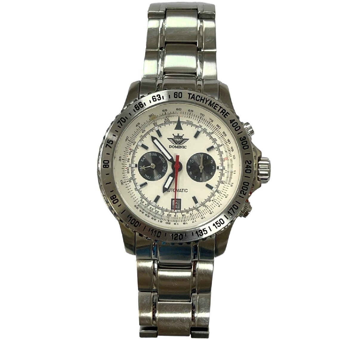 中古品】 DOMINIC AUTOMATIC 腕時計 文字盤ホワイト メンズ腕時計 自動
