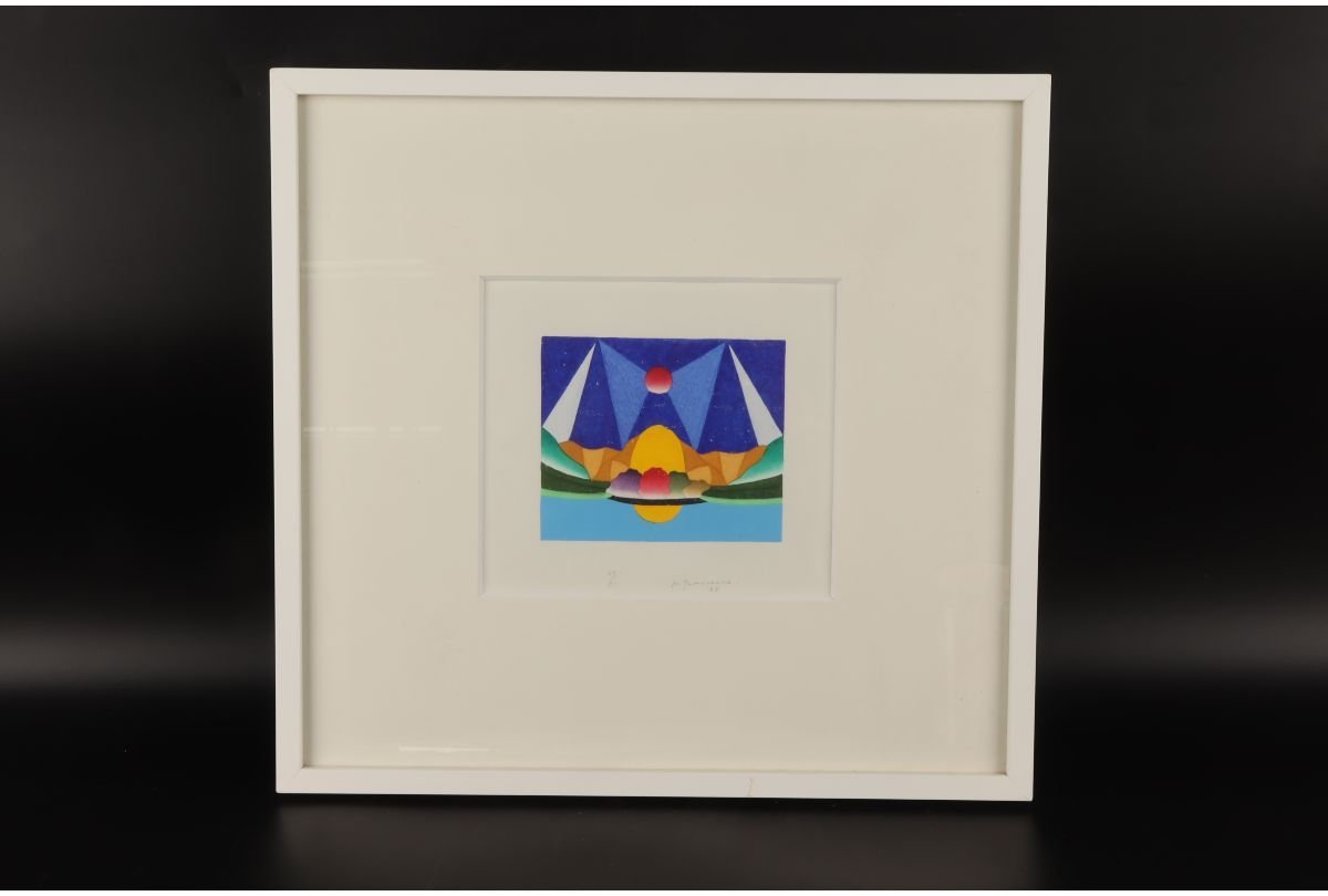 [URA]真作保証/直筆サイン /山村昌明 『泉のある場所 26/71』/リトグラフ/13-9-24　(検索)骨董/絵画/額装/油彩/水彩/リトグラフ