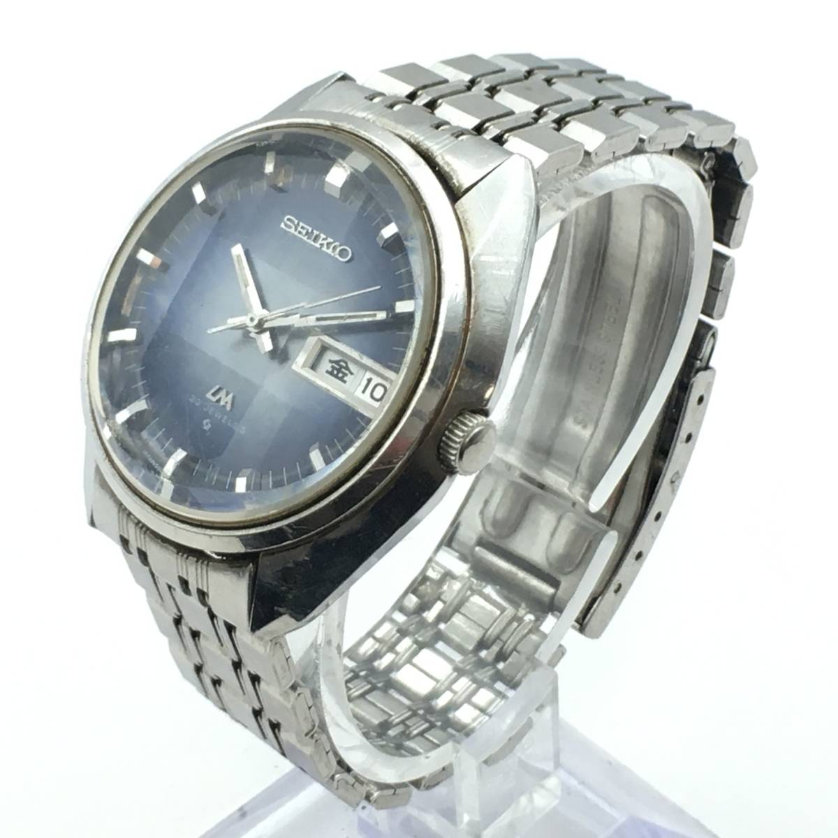 1円 稼働 良品 セイコー QZ 5A70-0610 クレドール SS×18KT シルバー
