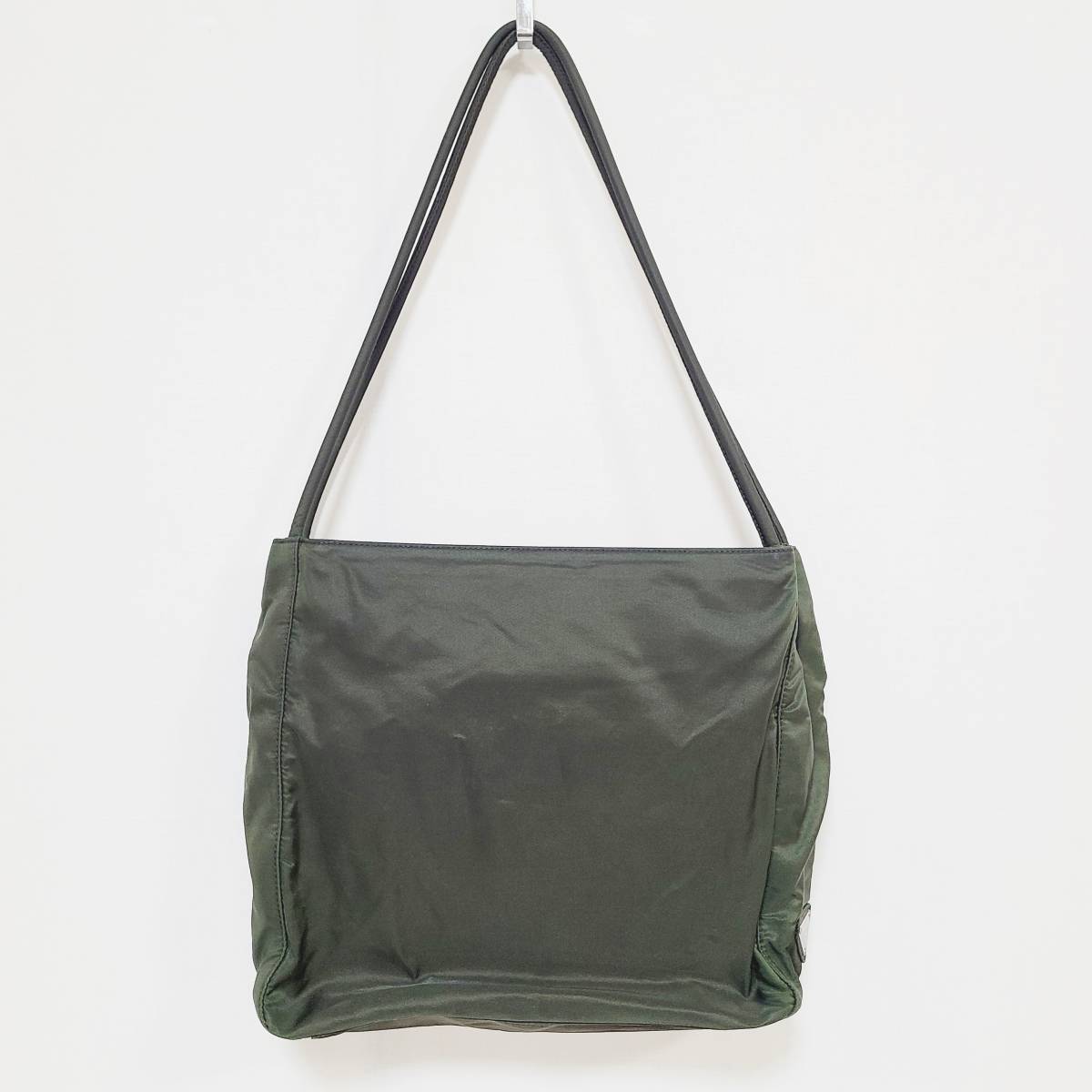 A7773】 PRADA プラダ カーキ系 テスートシティ ナイロン 三角ロゴ  