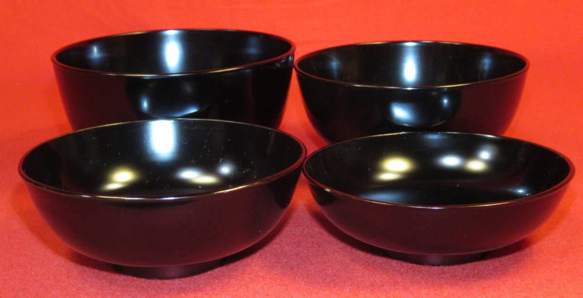 茶道具 木製 小丸椀4客組1セット ②四つ椀 四ツ碗 飯椀 汁椀 茶懐石 