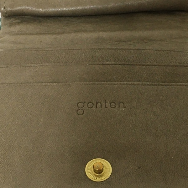 ゲンテン genten 2つ折り財布 - パイソン ブルーグリーン L字