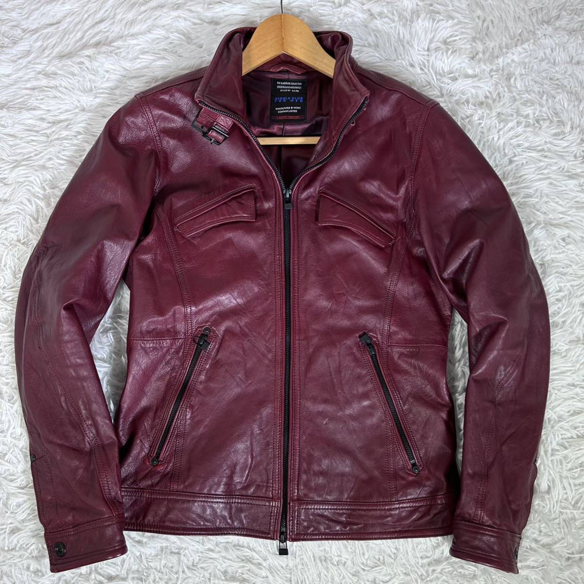 NICOLE CLUB FOR MEN ニコルクラブ レザージャケット 山羊革 ゴート