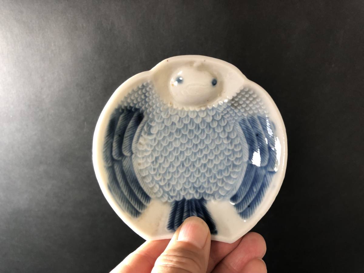 古伊万里 染付 福良雀 ふくら雀 小皿 五客 小皿 手塩皿 豆皿 ふくら雀