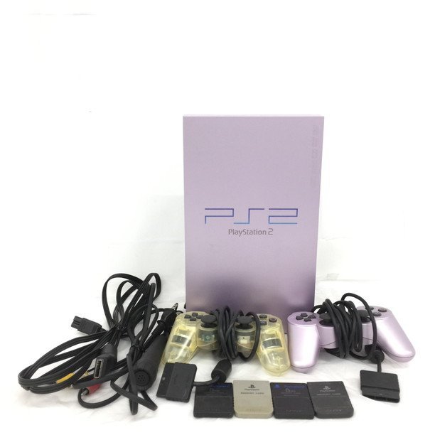 SONY PlayStation2 SCPH-39000 本体 SAKURA サクラ PlayStation メモリーカード 2点 PlayStation2 メモリーカード おまとめ【BIAG6086】
