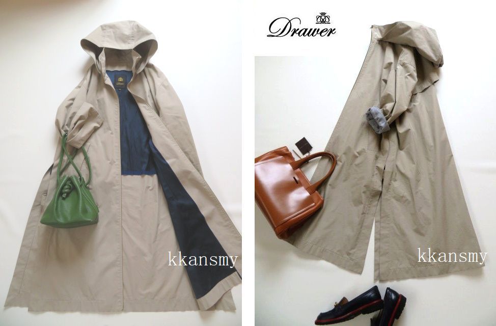 美品 Drawer カシミヤ 100％ パフスリーブ ニット ボーダー S Drawer