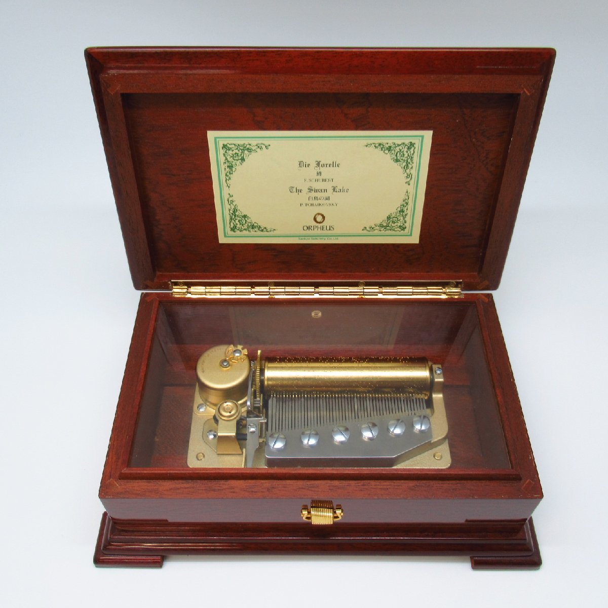 サンキョー オルフェウス マホガニー材 木製オルゴールSankyo SANKYO