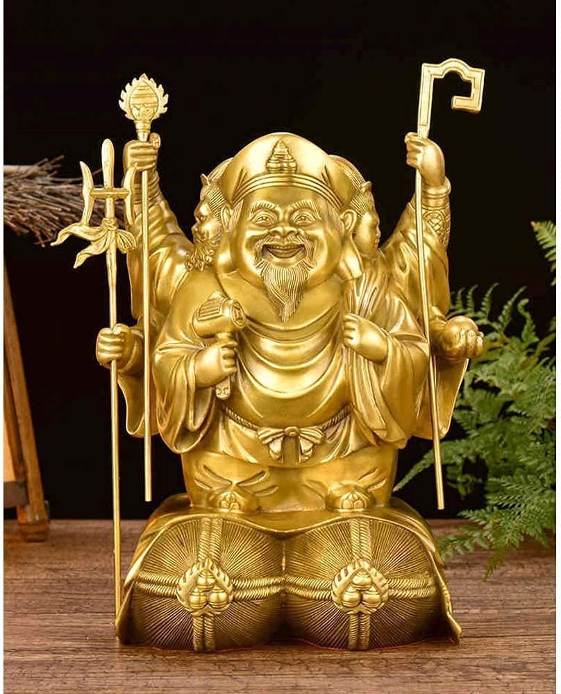 置物 大黒天様銅製 仏像銅製二つセット 置物 大黒天様銅製 仏像銅製二つセット 大黒天 三面大黒天 銅製 開運