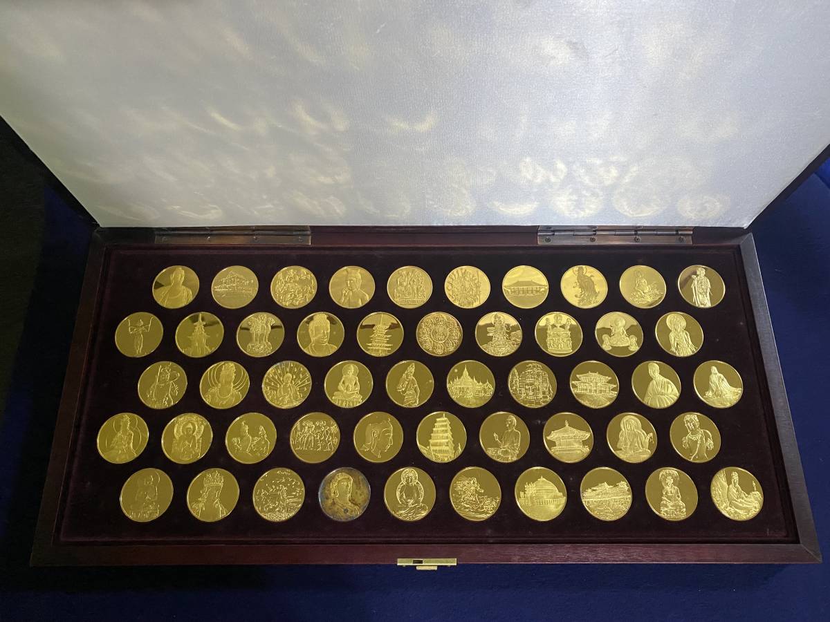 仏教美術の至宝 メダルコレクション 50種類 24K 925銀 純金仕上げ