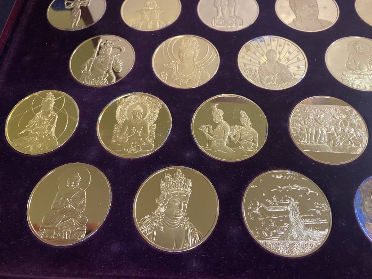 仏教美術の至宝 メダルコレクション 50種類 24K 925銀 純金仕上げ