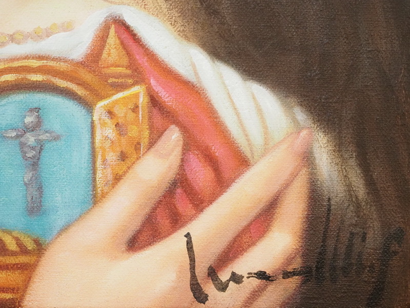 ◎ 人物／婦人像 凝視 F6号絵画 古沢岩美 額縁有り 中古画作 ◎ 真