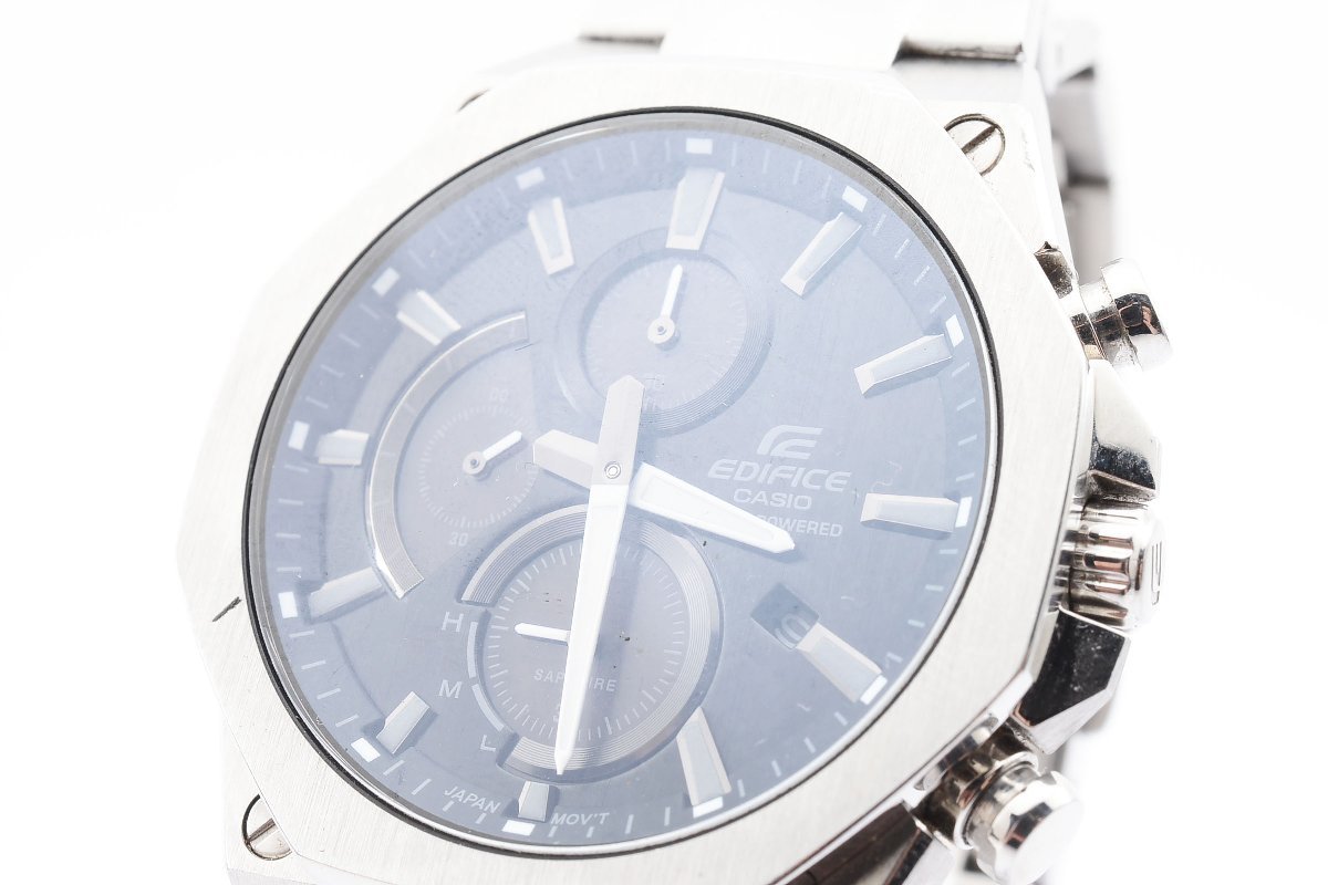 稼働品 カシオ EDIFICE ソーラー EFS-S570Y クロノグラフ デイト SS 