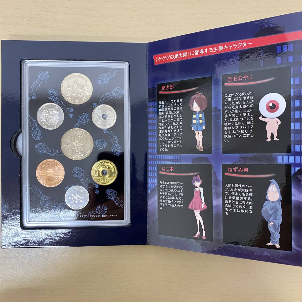 未使用】 ゲゲゲの鬼太郎 アニメ化50周年貨幣セット 平成30年 造幣局 