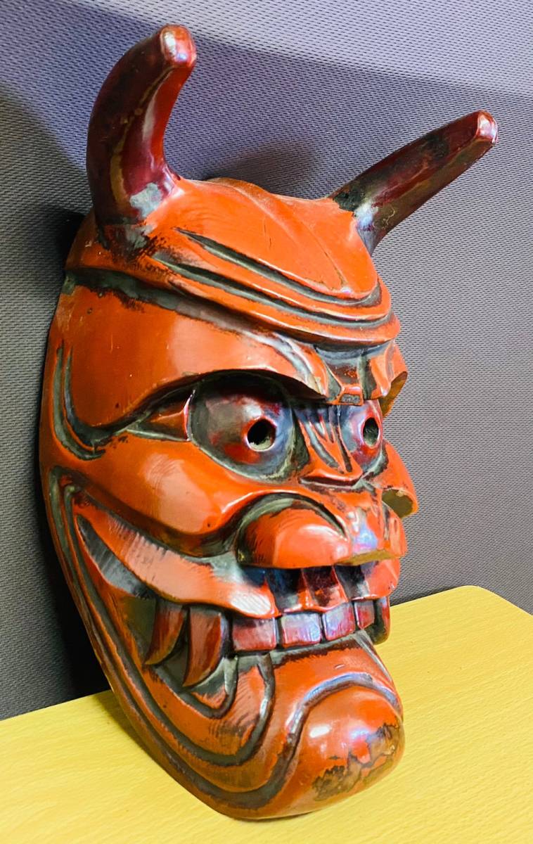 備中神楽面 鬼面 しかみ面 仁王面 仏面 お面 木彫り工芸品