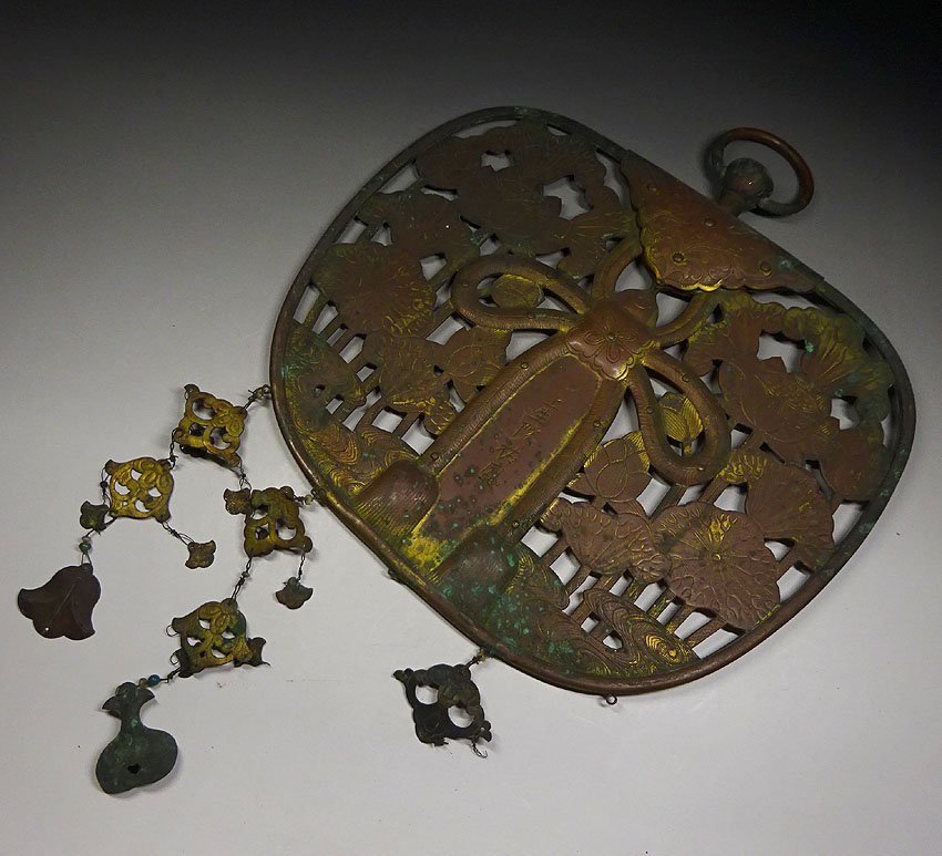 緑屋hc□ 時代物 古銅 鍍金 華鬘 仏具 仏教美術 i9/7-6752/6-3#