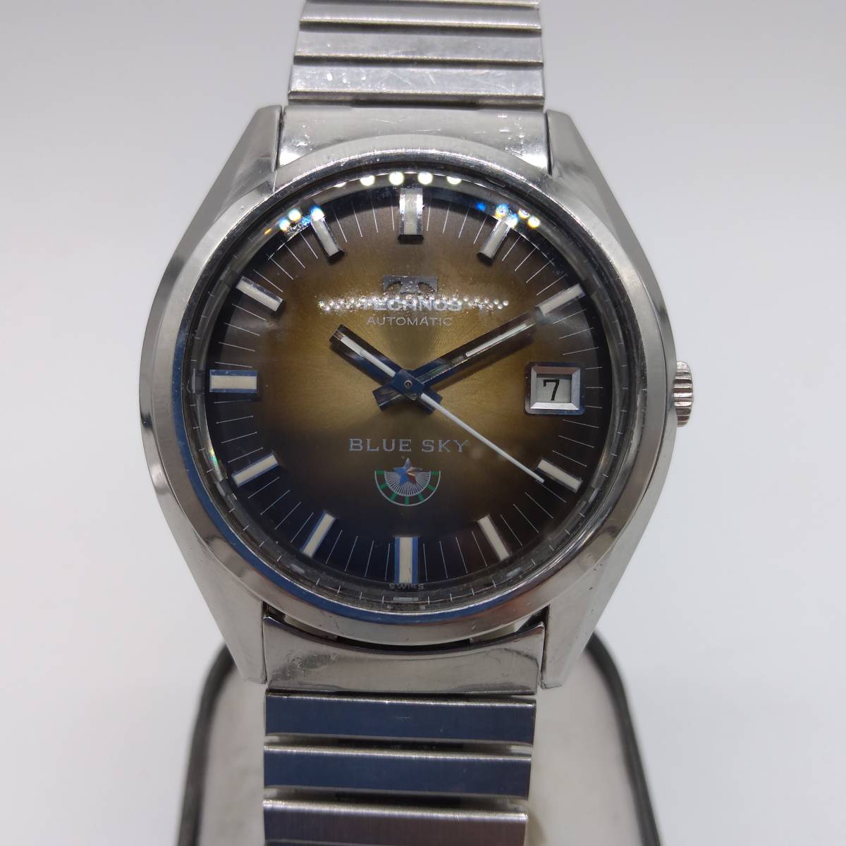 TECHNOS　　テクノスBLUE SKY　機械式自動巻腕時計　25石　デイト