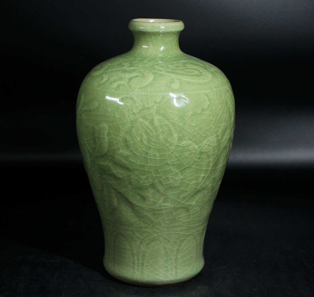 時代 龍泉窯 青磁 花瓶 龍泉窯 青磁花瓶 中国美術 UJ702-36X 貫耳尊