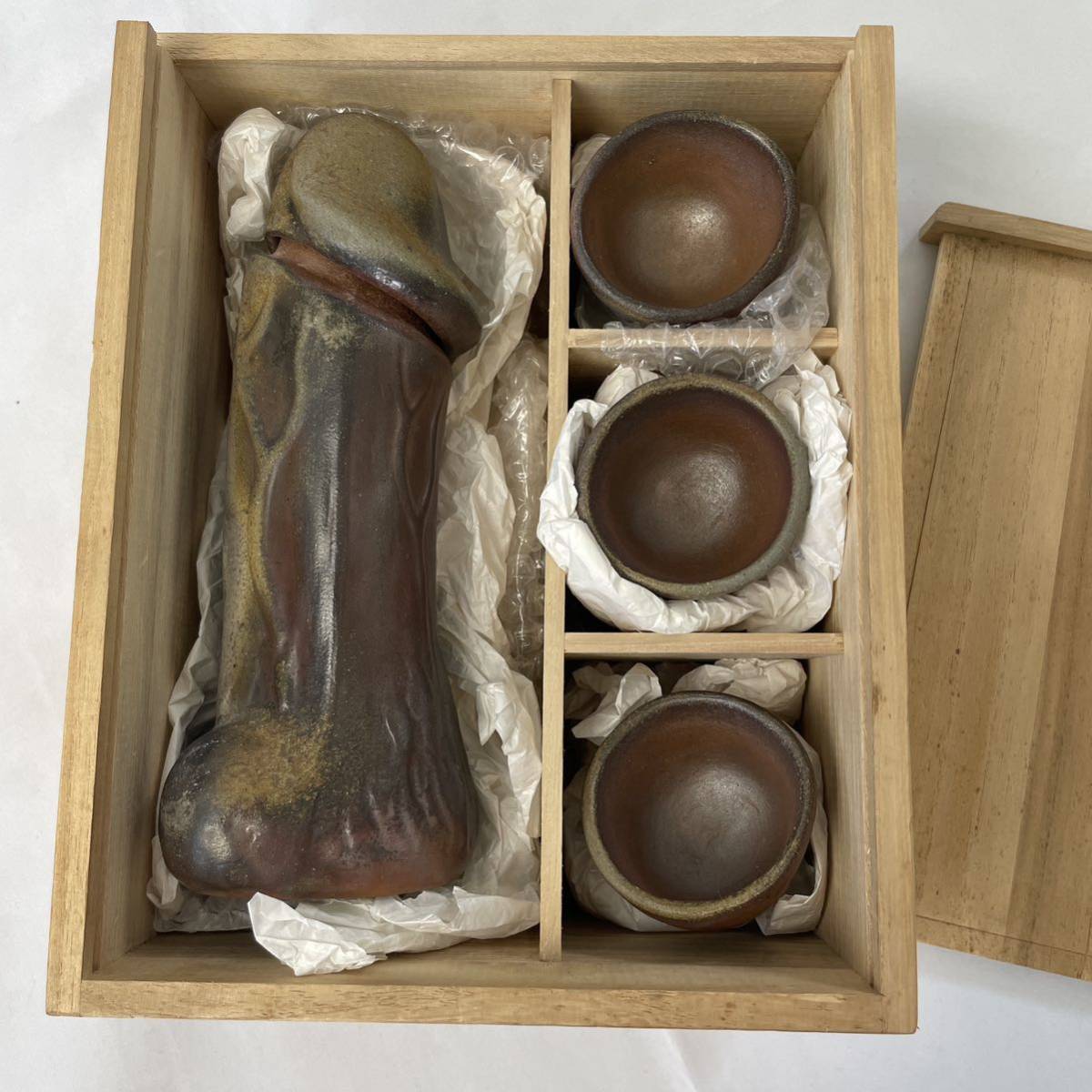 備前焼 木葉皿 三客揃 見附文雄造 共箱付 Yahoo!オークション -「備前 葉