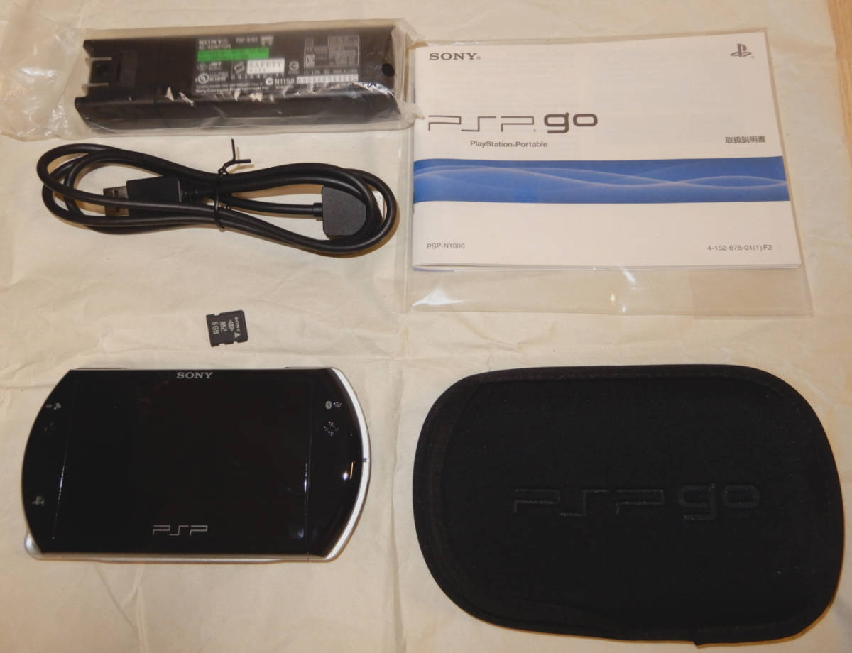 ジャンク PSP go 本体 ピアノブラック PSP-N1000 ケース・メモリー