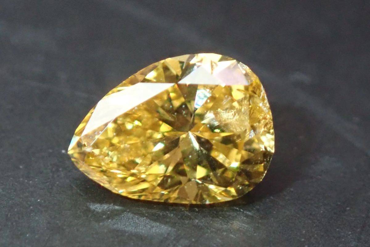 天然イエローダイヤモンド 0.296ct CGLソーティング付き fancy deep