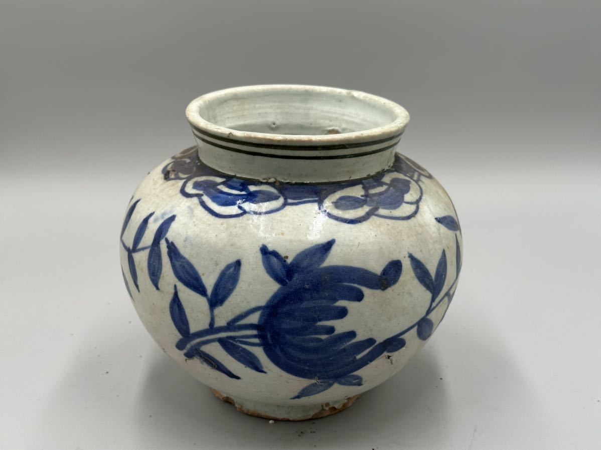 15□中国古玩□古染付 唐物【大明年制】銘 青華染付 馬の図 鉢 時代箱