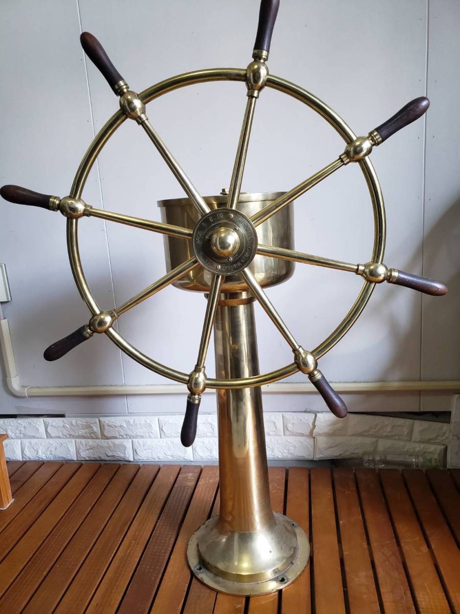 船舶　船の操舵輪　John Hastie　ブラウンブロス＆ローズバンク アイアンワークス　インテリア　飾り　アンティーク　置物　ビンテージ　