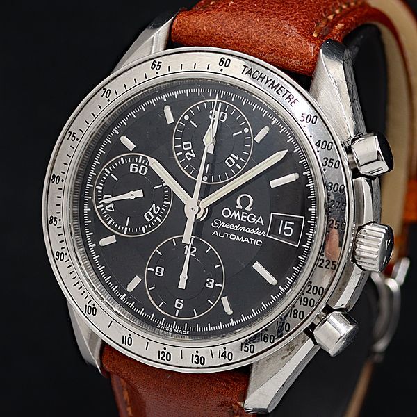 1円 稼働 良品 オメガ 3513.50 スピードマスター デイト AT/自動巻 黒文字盤 クロノ 2023/09/14OH済 メンズ腕時計 OGH 0064900