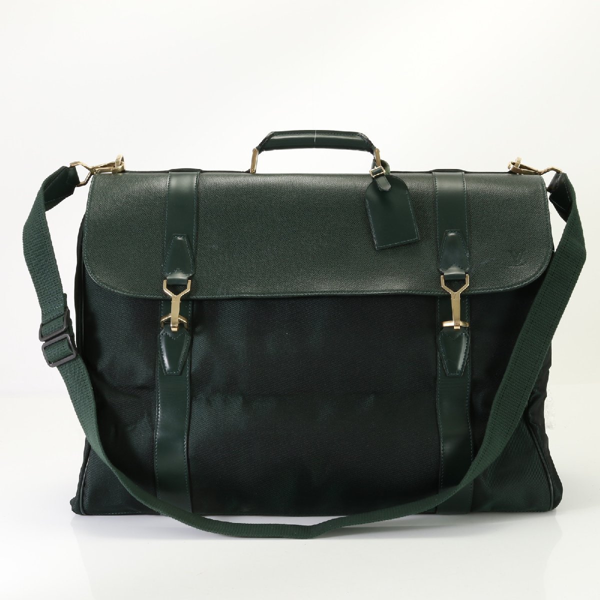 1円 極美品 ヴィトン タイガ レザー ポルタブル ジベシエール M30694 2WAY ガーメント ショルダー 出張 旅行 ビジネス メンズ AET 3え37-3