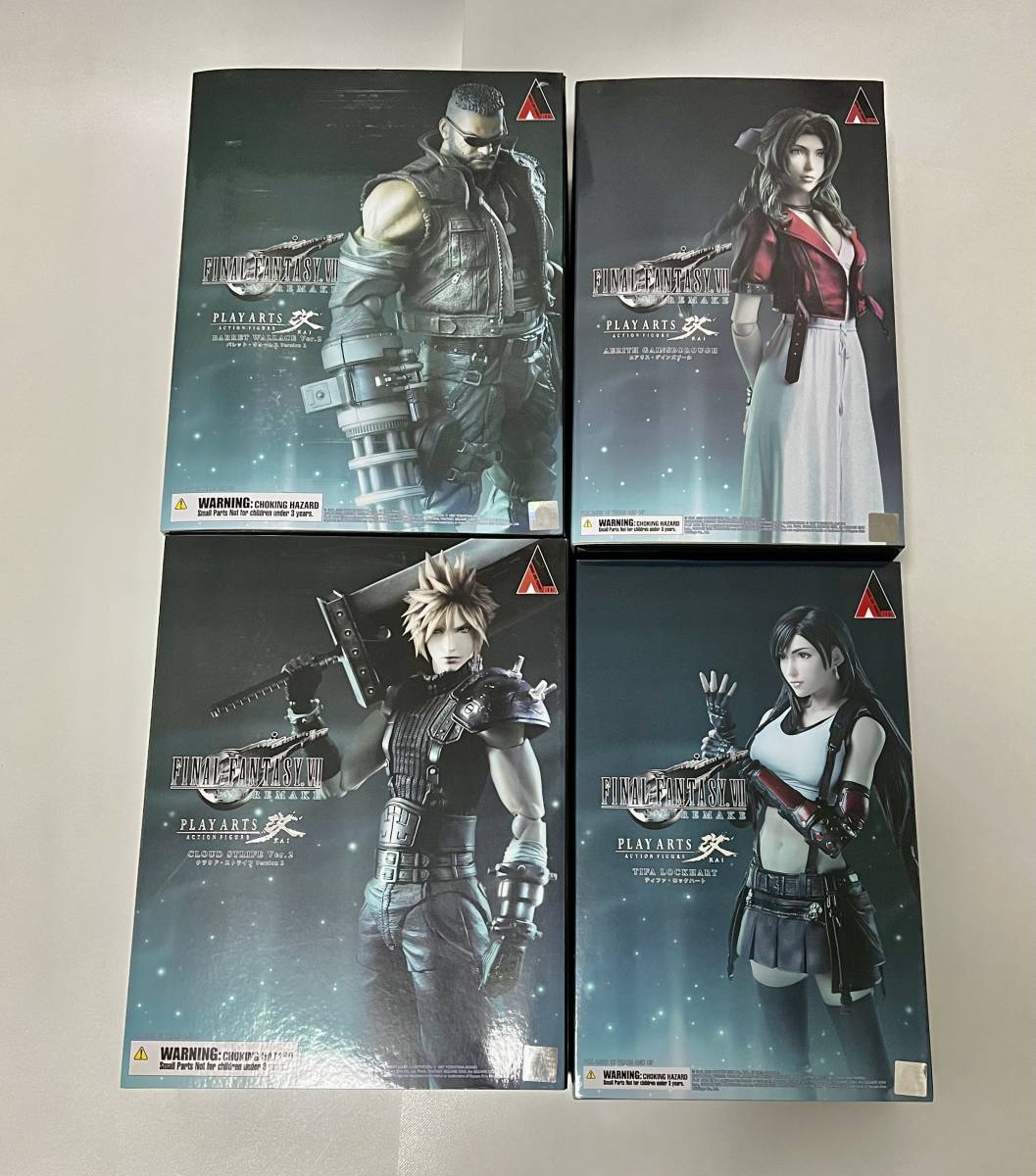 未開封品 スクウェアエニックス ファイナルファンタジーVII リメイク PLAY ARTS改 クラウド ティファ エアリス バレット 4体セット