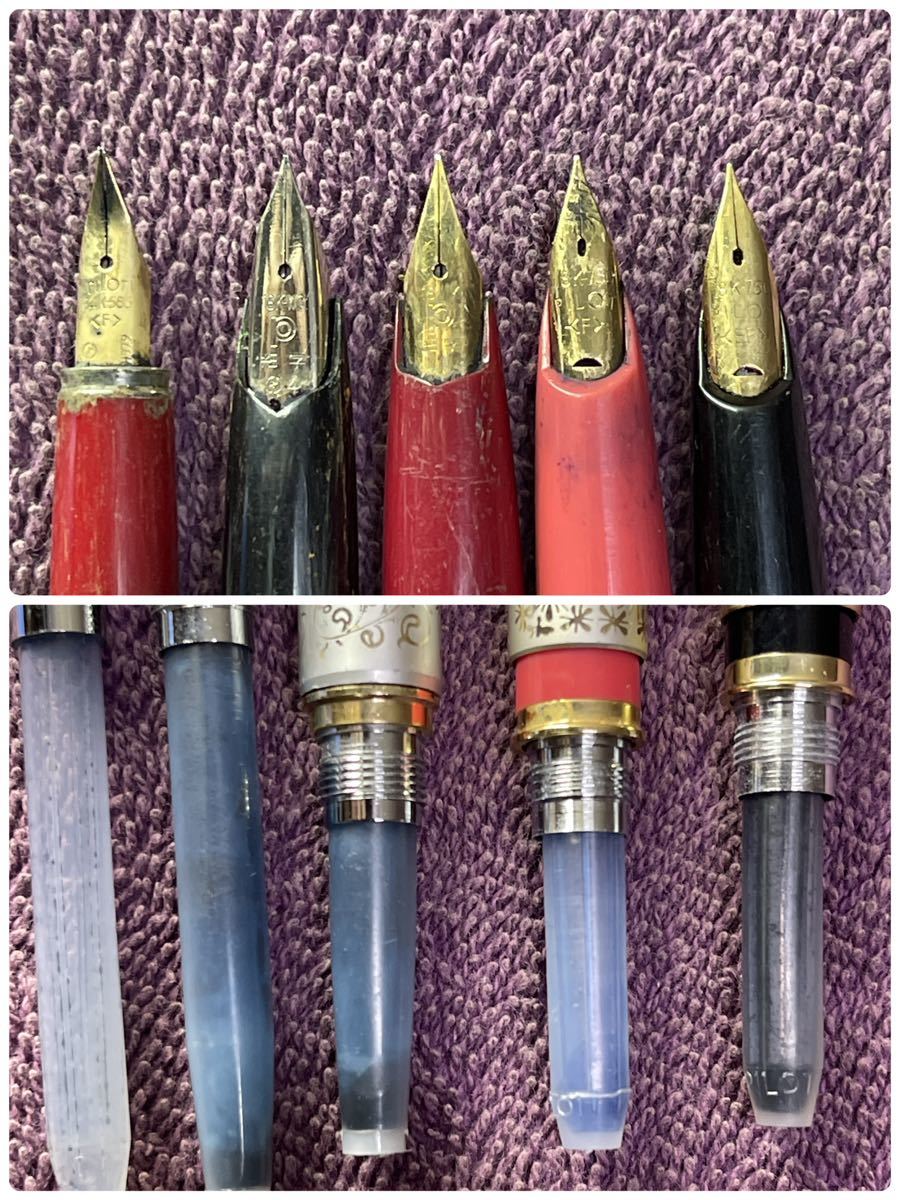 文房具・事務用品 ☆昭和レトロ・金ペン3本セット☆PILOT 万年筆 14K 18K