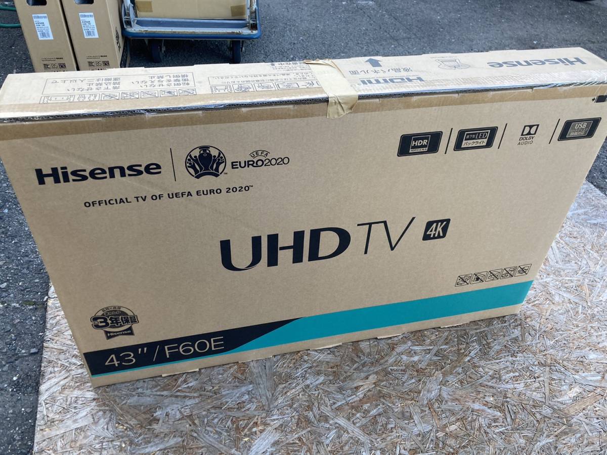 送料無料S75790 Hisense 43型液晶カラーテレビ　4KTV 2020年製　新品　43F60E